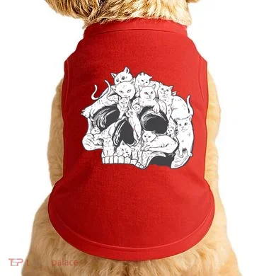 Skull Head With Cats Doggie Tank