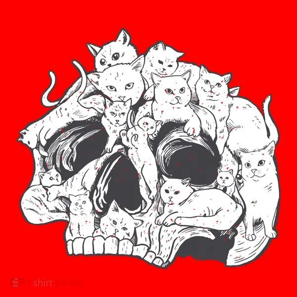 Skull Head With Cats Doggie Tank