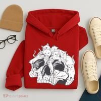 Skull Head With Cats Hoodie thumb 4