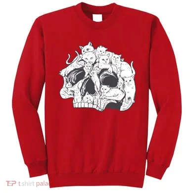 Skull Head With Cats Sweatshirt