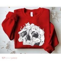 Skull Head With Cats Sweatshirt thumb 2