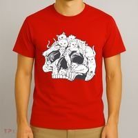 Skull Head With Cats T-Shirt thumb 3