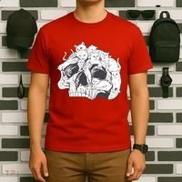 Skull Head With Cats T-Shirt thumb 6