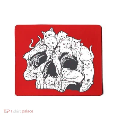 Skull Head With Cats Mousepad