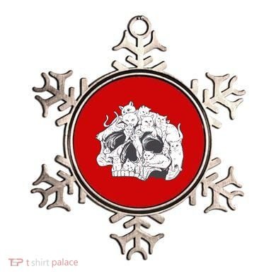 Skull Head With Cats Ornament