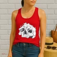 Skull Head With Cats Women's Tank Top thumb 2