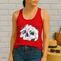 Skull Head With Cats Women's Tank Top thumb 2