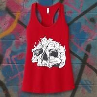 Skull Head With Cats Women's Tank Top thumb 3