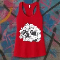 Skull Head With Cats Women's Tank Top thumb 3
