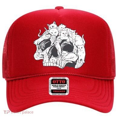 Skull Head With Cats Hat