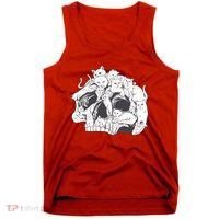 Skull Head With Cats Tank Top thumb 0
