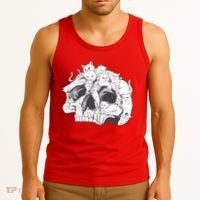 Skull Head With Cats Tank Top thumb 3
