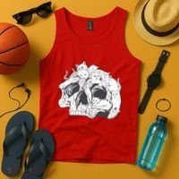 Skull Head With Cats Tank Top thumb 4