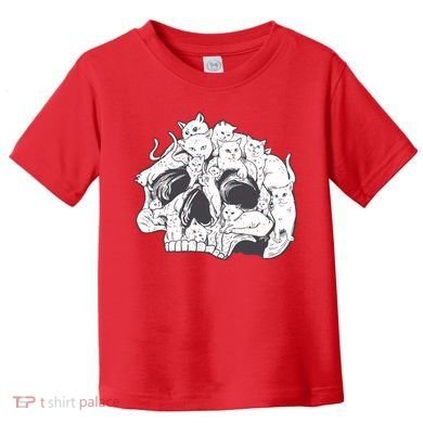 Skull Head With Cats Toddler T-Shirt