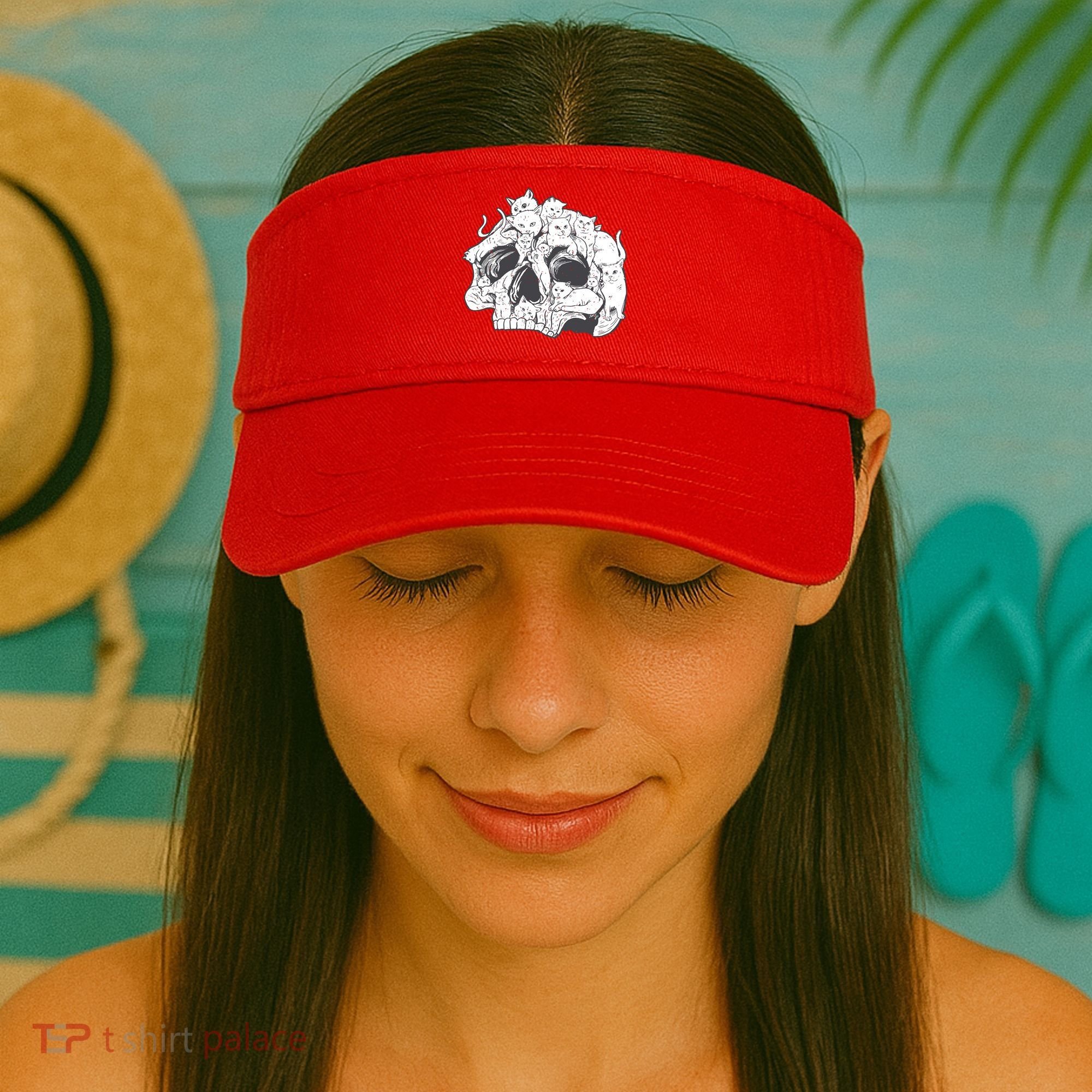 Skull Head With Cats Visor