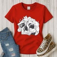 Skull Head With Cats Women's T-Shirt thumb 3