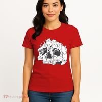 Skull Head With Cats Women's T-Shirt thumb 4