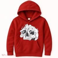 Skull Head With Cats Kids Hoodie thumb 0