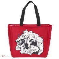 Skull Head With Cats Tote Bag thumb 0