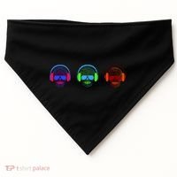 Skull Icons With Headphones USA-Made Doggie Bandana thumb 0