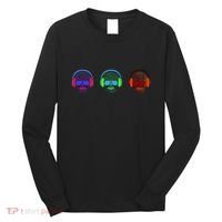 Skull Icons With Headphones Long Sleeve Shirt thumb 0