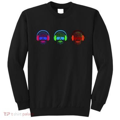 Skull Icons With Headphones Sweatshirt
