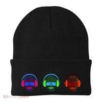 Skull Icons With Headphones Beanie thumb 0