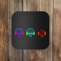 Skull Icons With Headphones Coaster thumb 0