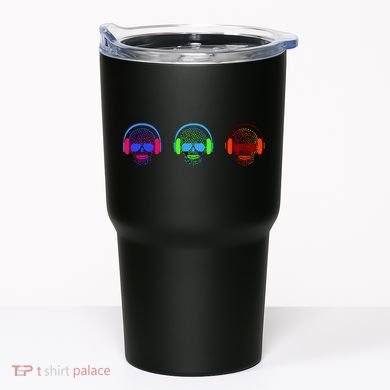 Skull Icons With Headphones Tumbler