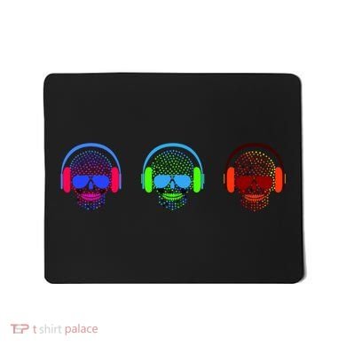 Skull Icons With Headphones Mousepad
