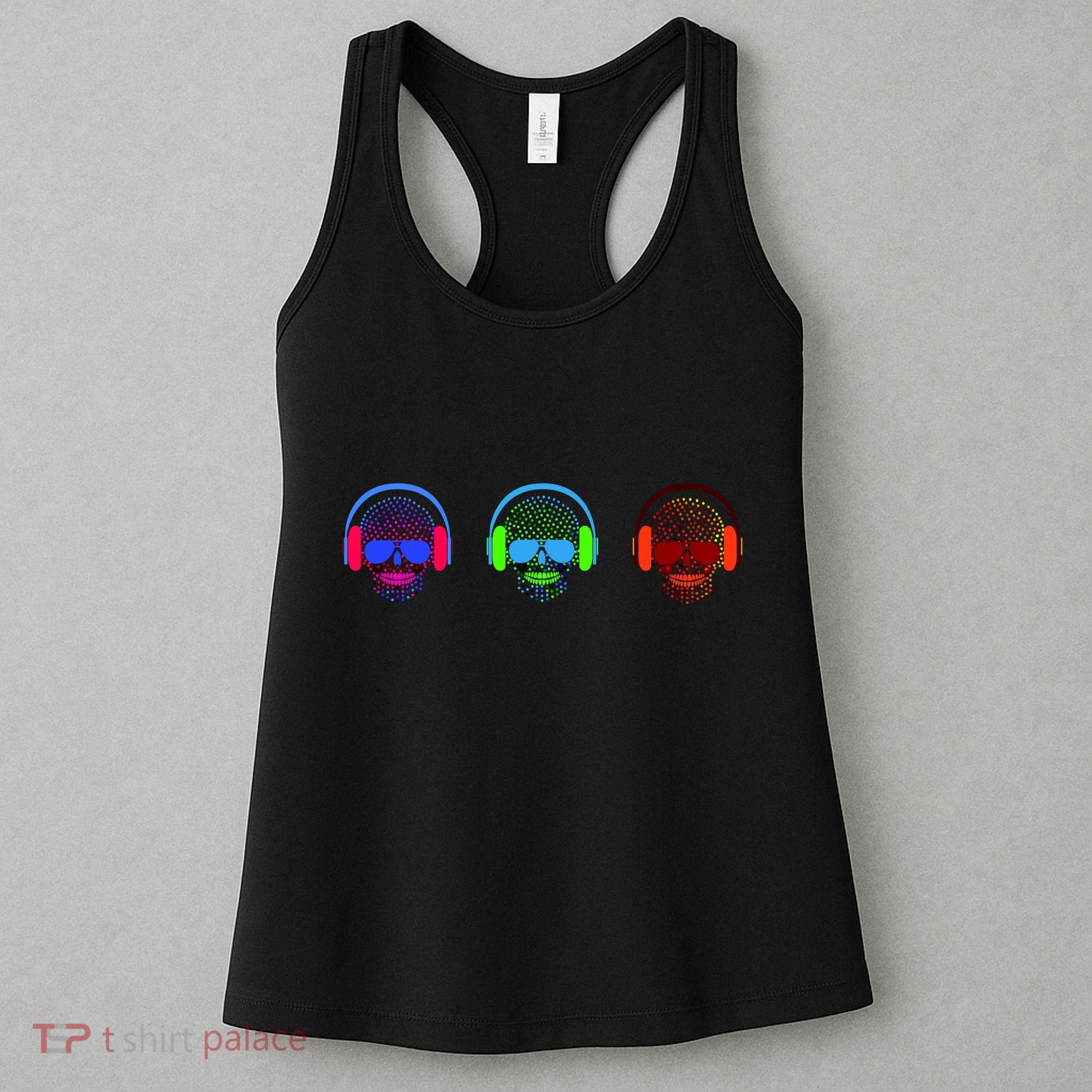 Skull Icons With Headphones Women's Tank Top