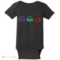 Skull Icons With Headphones Baby Bodysuit thumb 0