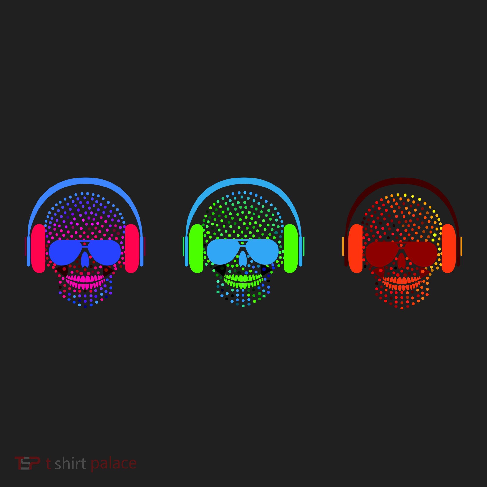Skull Icons With Headphones Hat