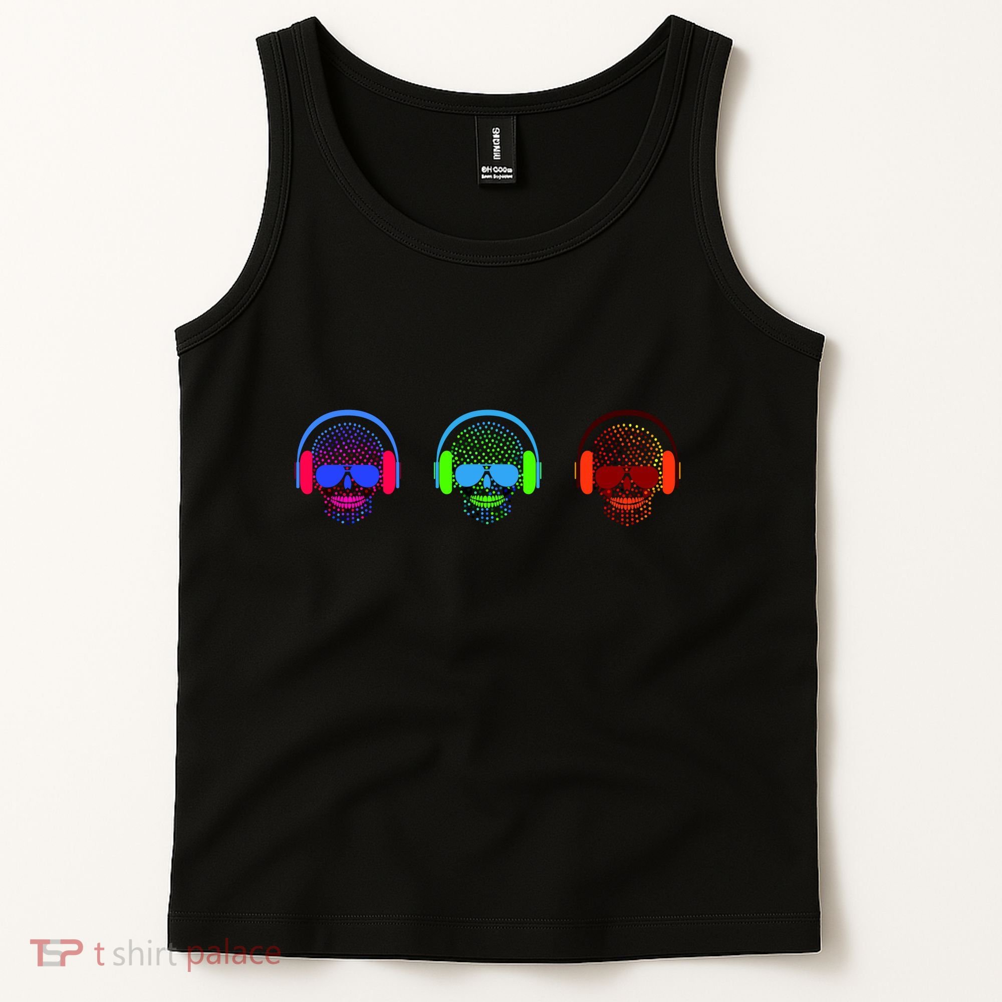 Skull Icons With Headphones Tank Top
