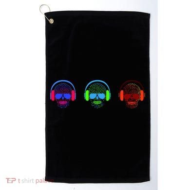 Skull Icons With Headphones Golf Towel