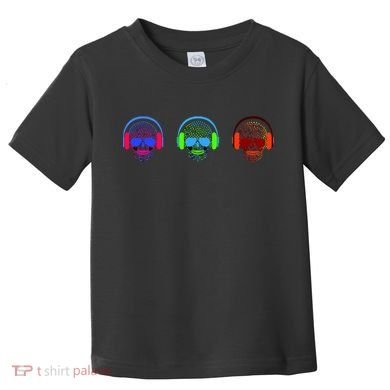 Skull Icons With Headphones Toddler T-Shirt