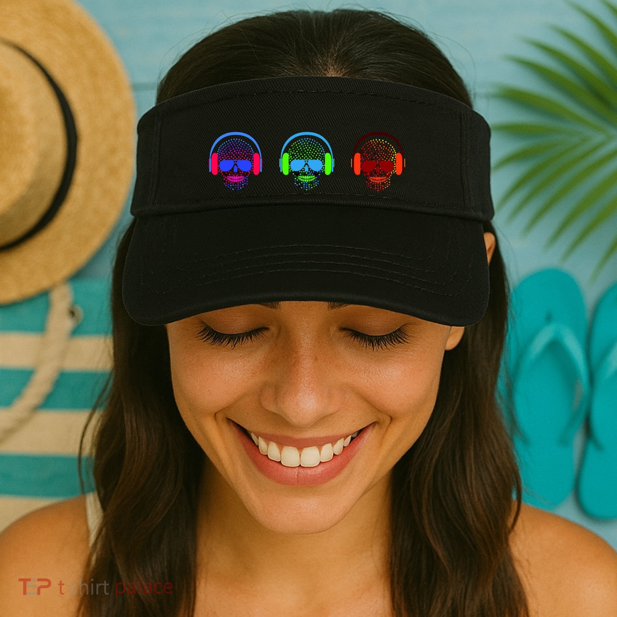 Skull Icons With Headphones Visor