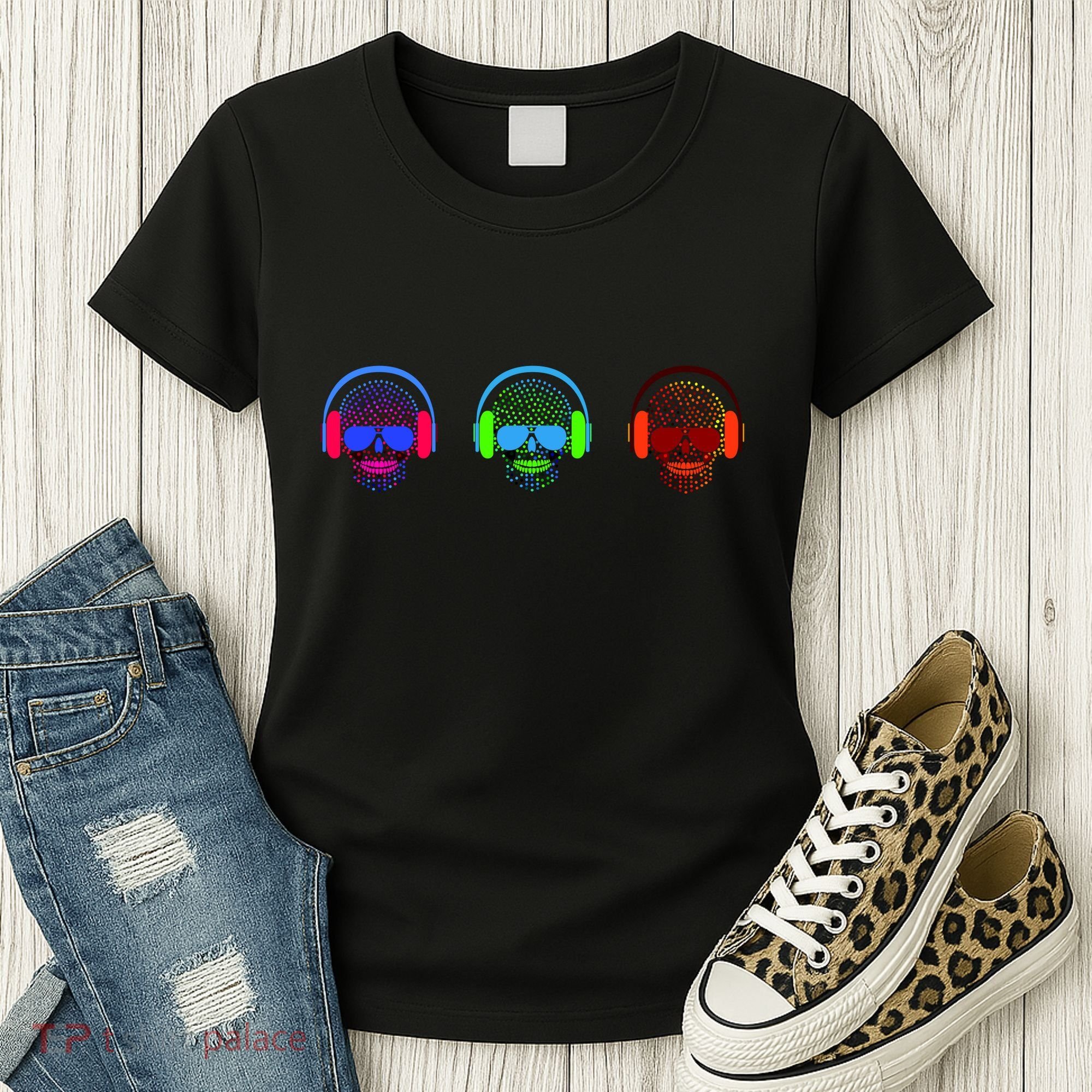 Skull Icons With Headphones Women's T-Shirt