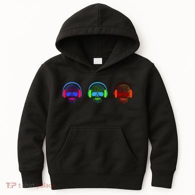 Skull Icons With Headphones Kids Hoodie