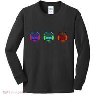 Skull Icons With Headphones Kids Long Sleeve Shirt thumb 0