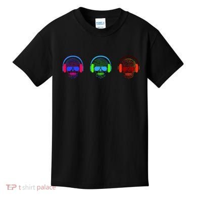 Skull Icons With Headphones Kids T-Shirt