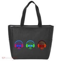 Skull Icons With Headphones Tote Bag thumb 0
