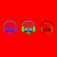 Skull Icons With Headphones Santa Hat thumb 1