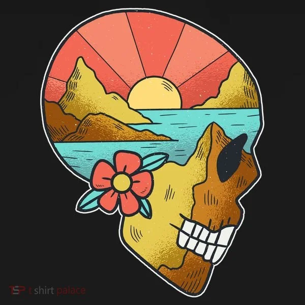 Skull Landscape Sunset Doggie Tank