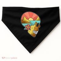 Skull Landscape Sunset USA-Made Doggie Bandana thumb 0