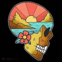 Skull Landscape Sunset Button thumb 1