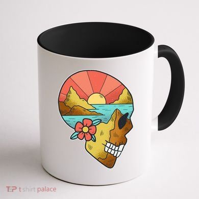 Skull Landscape Sunset Coffee Mug back
