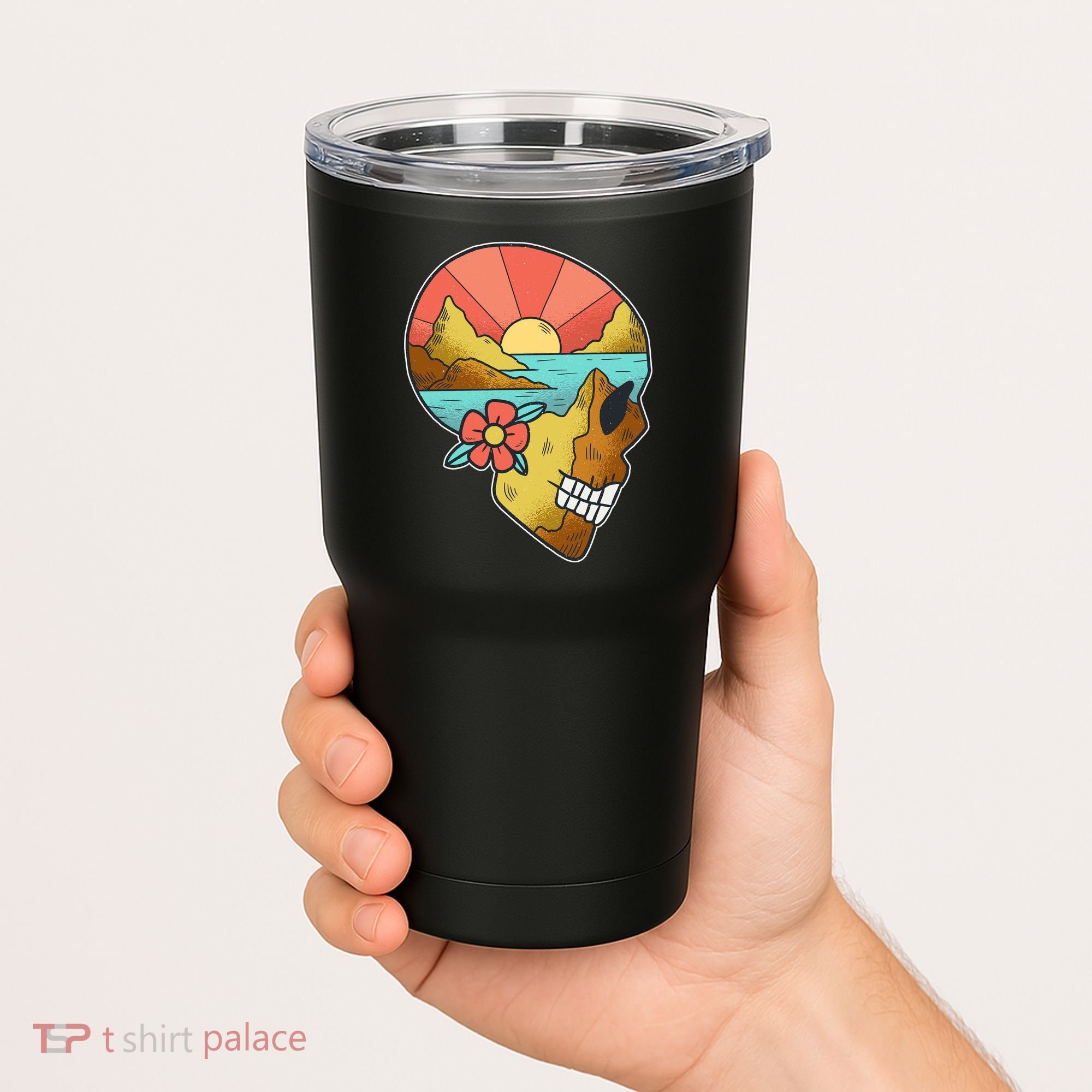 Skull Landscape Sunset Tumbler