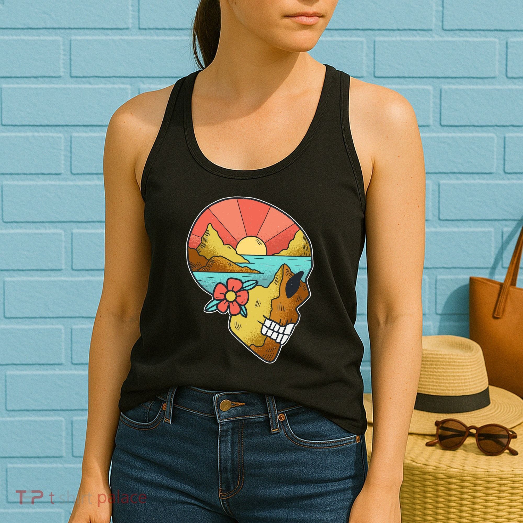 Skull Landscape Sunset Women's Tank Top