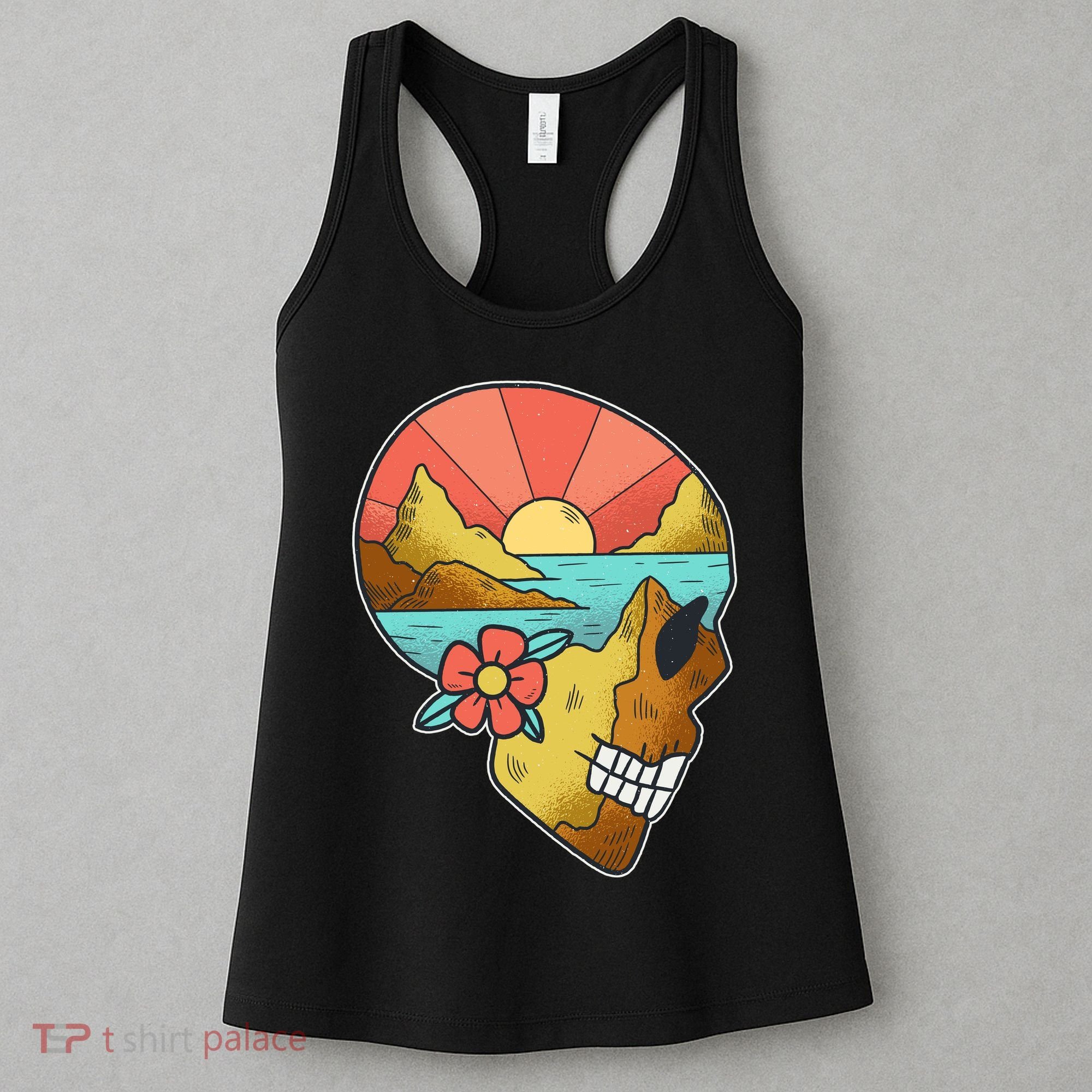 Skull Landscape Sunset Women's Tank Top